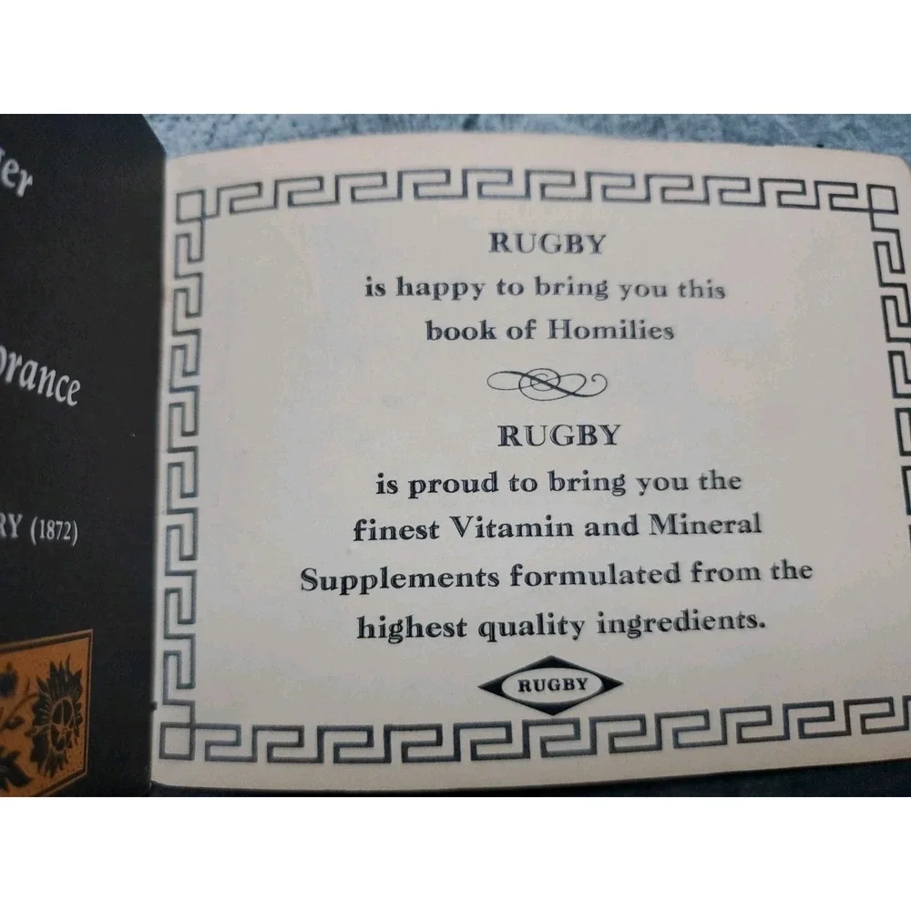 Vintage 1960s Rugby Nutrition Vitamins Rugby Says  booklet of quotes Paper Craft